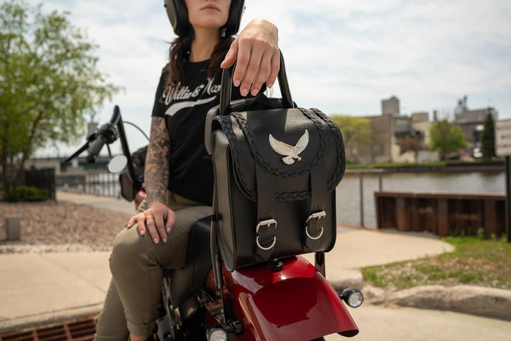 Dowco Willie & Max 58411-00 Magic Series Motorrad-Sissy-Bar-Tasche, Kunstleder, Schwarz, universelle