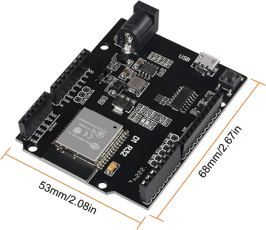 ALMOCN 2 x ESP32 Wemos WiFi Wireless Bluetooth Entwicklungsboard CH340 4M Blitz mit Micro-USB für Ar