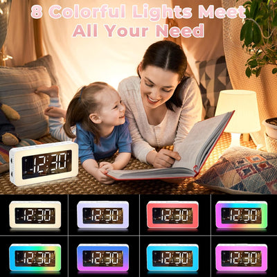 Sukeen Wecker Digital, Wecker Kinder Digital, Wecker Mit Licht, Digitaler Uhr Mit Doppelalarm, 8 Ein