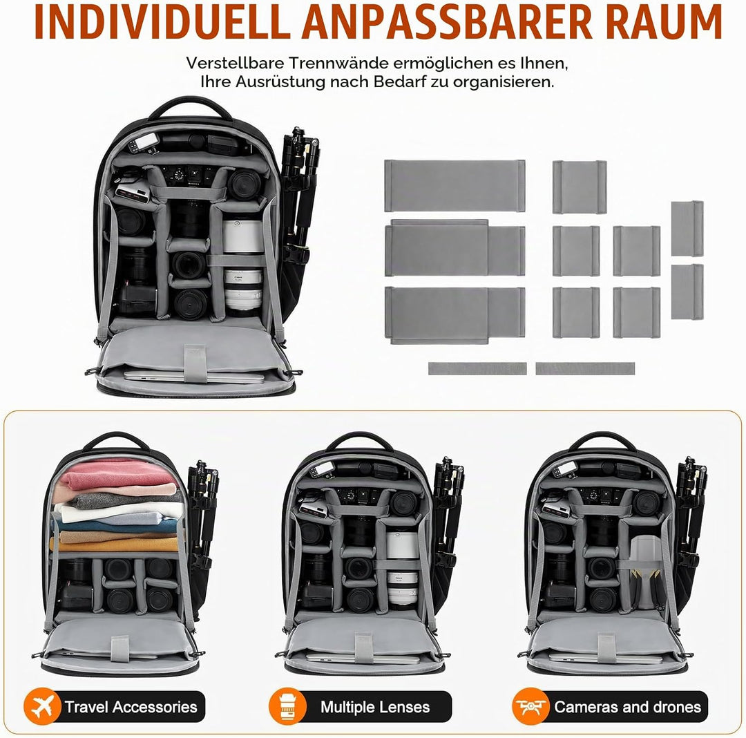 CADeN Professional Trolley Large Camera Backpack Bag for DSLR/SLR Mirrorless Camera Waterproof, Came