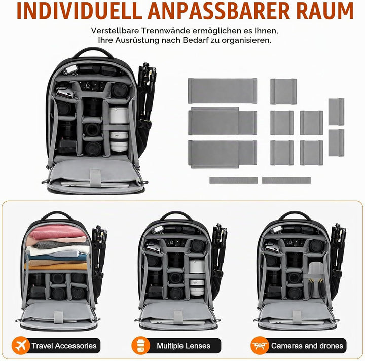 CADeN Professional Trolley Large Camera Backpack Bag for DSLR/SLR Mirrorless Camera Waterproof, Came