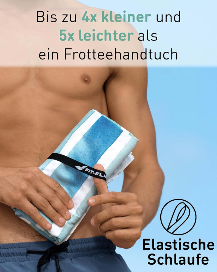 Fit-Flip Strandtuch XXL aus Mikrofaser - leicht und schnelltrocknend - 100% recyceltes Strandhandtuc