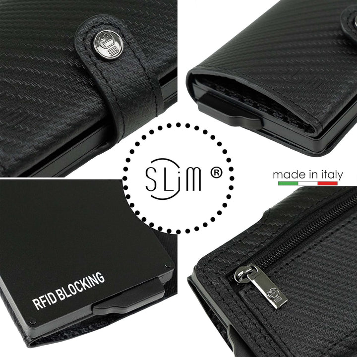 SLim Geldbörse für Herren & Damen Smart Wallet kartenetui mit Münzfach & RFID Schutz Portmonee Porte