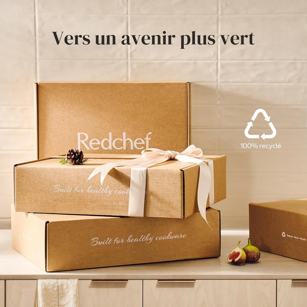 Redchef Keramik Pfanne Induktion 28cm, Antihaft Keramikbeschichtung Bratpfannen mit Edelstahlgriff,