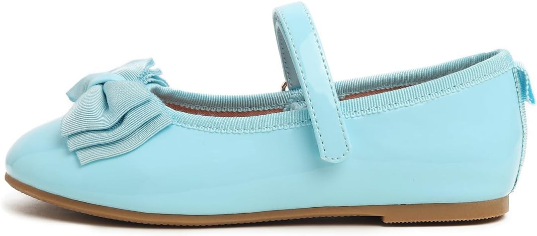 Feversole Bailarinas Niña de Vestir - Zapatos Cómodos para Ceremonias - Ballet Flats, Fliege Blau Ve