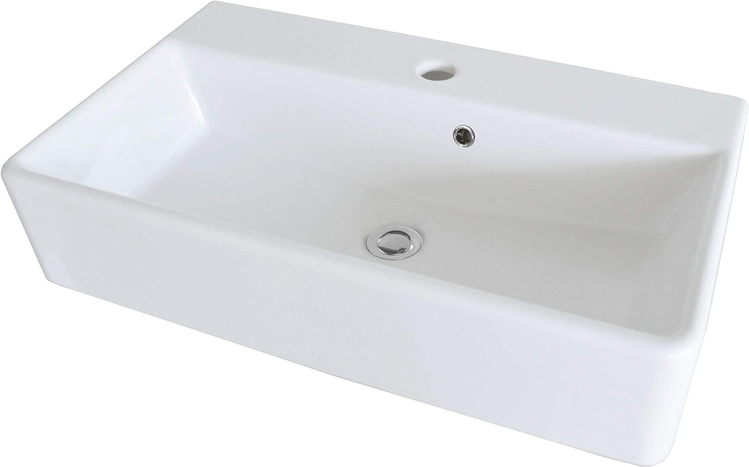 FACKELMANN Keramik Waschbecken/rechteckiger Waschtisch aus Keramik/Masse (B x H x T): ca. 60 x 13 x