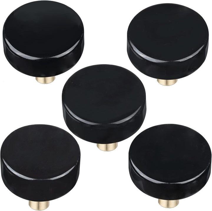 KYEYGWO 4 Stück Obsidian Runde Kristall Möbelknöpfe mit Schraube, Heilung Stein Schubladenknöpfe Mes
