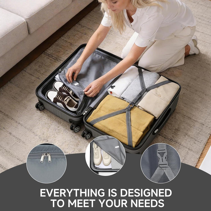 KONO Koffer Grosser 28 Zoll Leicht ABS+PC Hartschalenkoffer XL mit TSA-Schloss Reisekoffer mit 4 Rol