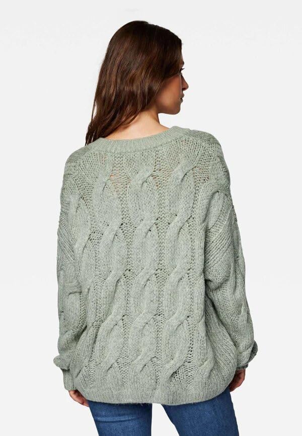 Mavi Damen V Neck Sweater Pullover M Grau, M Grau