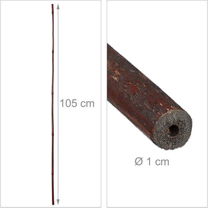 Relaxdays Pflanzstäbe Bambus, 25er Set, 105 cm, Pflanzen Stabilisierung, Rankhilfe Garten, Deko Bamb
