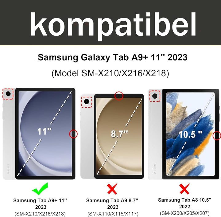 SENGBIRCH Tastaturhülle für Samsung Galaxy Tab A9 Plus 11'' 2023 - QWERTZ Deutsche Tastatur Abnehmba