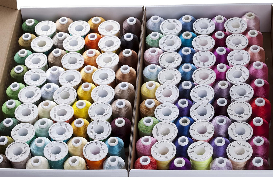 Simthread 120 Farben Polyester Maschinen Stickgarn - 1000 Meter, für Babylock/Janome/Singer/W 6N Sti