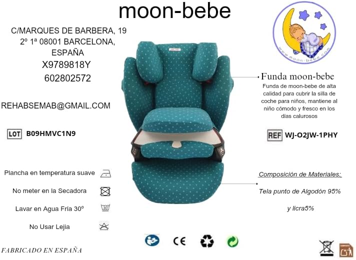 moon-bebe Schutzhülle für Cybex Solution M, Solution Fix - Sitzbezug der Gruppe 1/2/3 - Universal -