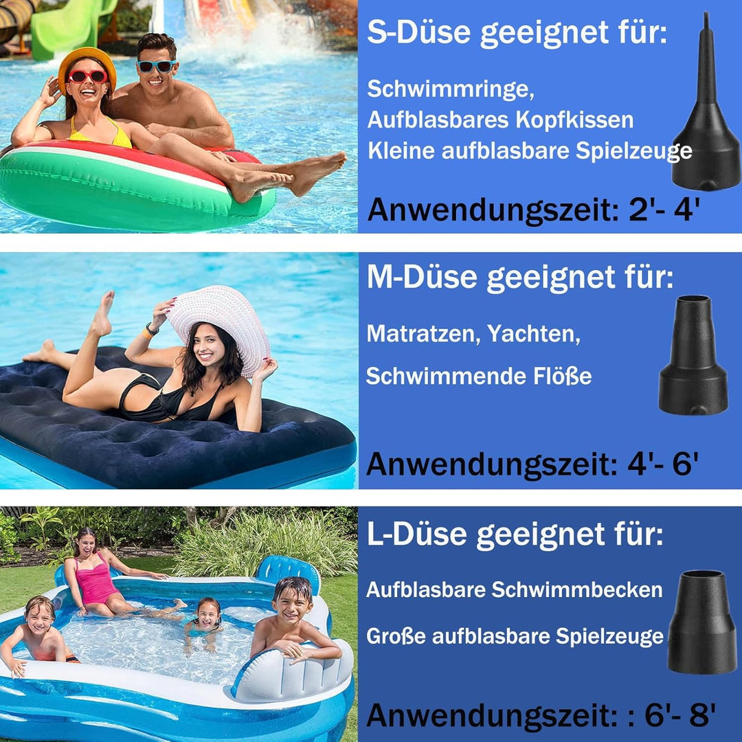 Elektrische Luftpumpe Luftmatratze, 2 in 1 Luftpumpe Elektrisch für Aufblasbar und Ablassen, Pumpe L