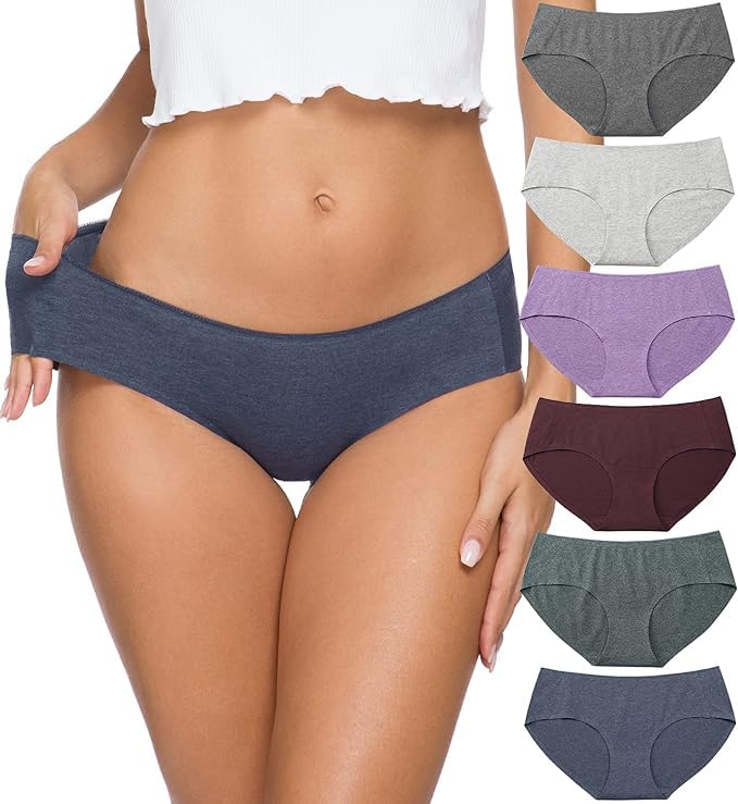 ALTHEANRAY Womens Underwear Cotton Underwear for Women Seamless Hipster Bikini Briefs Panties 6 Pack