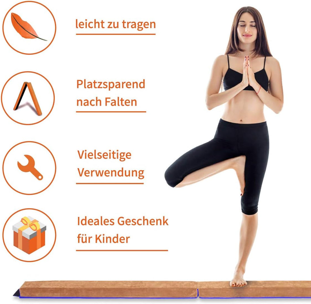 DREAMADE Balken für Turnen, Schwebebalken klappbar, Balance Beam, Übungsbalken Gymnastikbalken Balan
