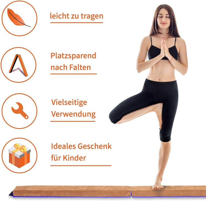 DREAMADE Balken für Turnen, Schwebebalken klappbar, Balance Beam, Übungsbalken Gymnastikbalken Balan
