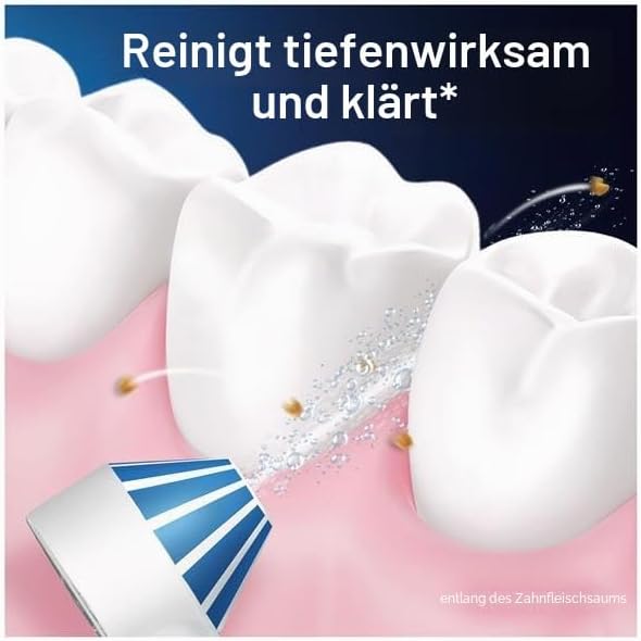 Oral-B Oral Health Center Munddusche mit Oxyjet-Technologie für Zahnreinigung, 2 Ersatzdüsen &amp; iO Se