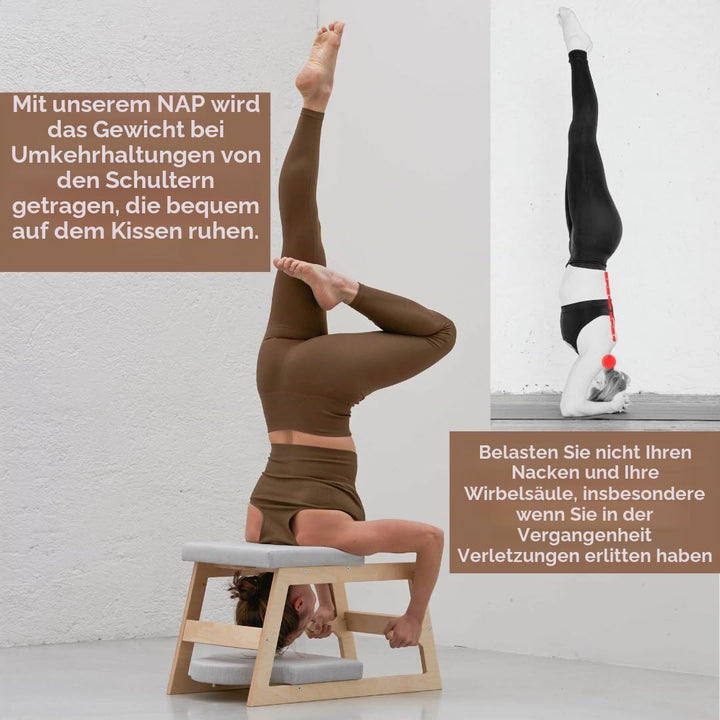 Meanwsood Kopfstandhocker Yoga Stuhl Yoga hocker Fitnessbank Einfache und sichere Umkehrungen Made i