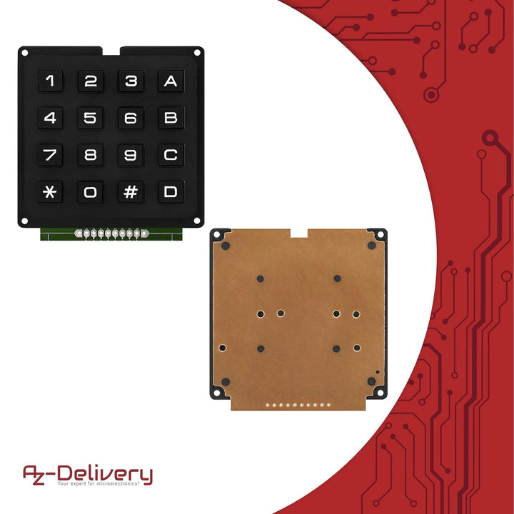 AZDelivery 5 x 4x4 Matrix Keypad Tastatur kompatibel mit Arduino und Raspberry Pi inklusive eBook!,