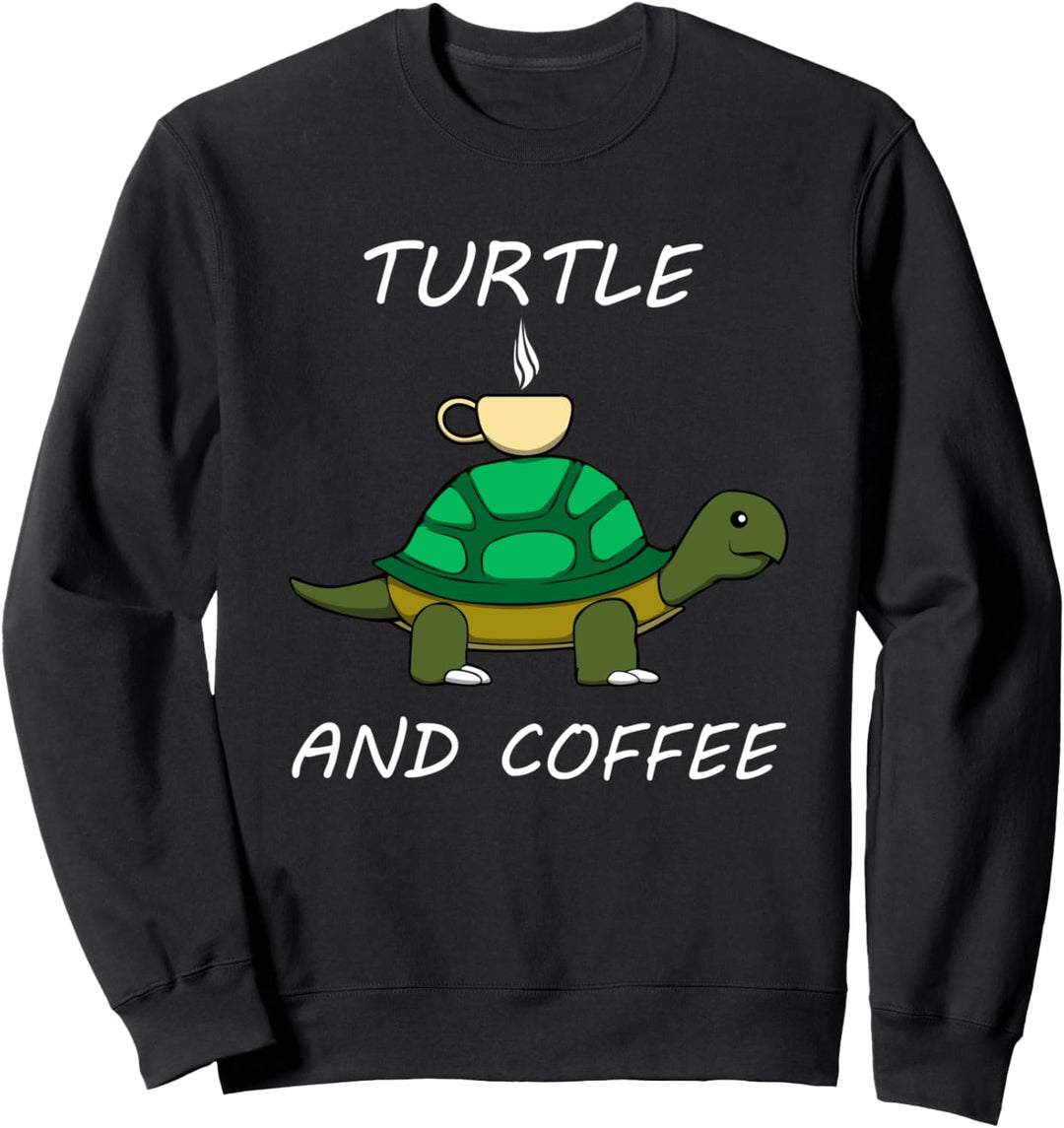 Schildkröte und Kaffee Koffein Haustier Sweatshirt