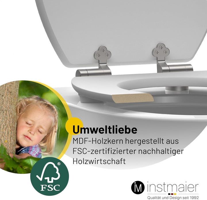instmaier WC Sitz mit Motiv | Seestern am Strand | Toilettensitz mit Absenkautomatik | Klodeckel aus
