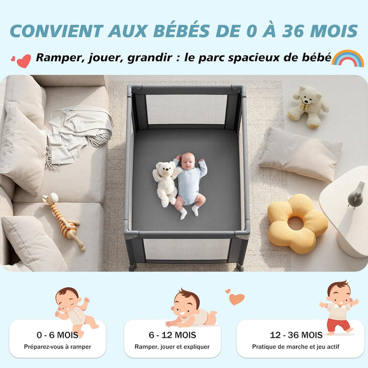 Baby Reisebett Dream N Play, faltbares Babybett, faltbar & tragbar für Babys bis 15 kg, Kompaktes Re