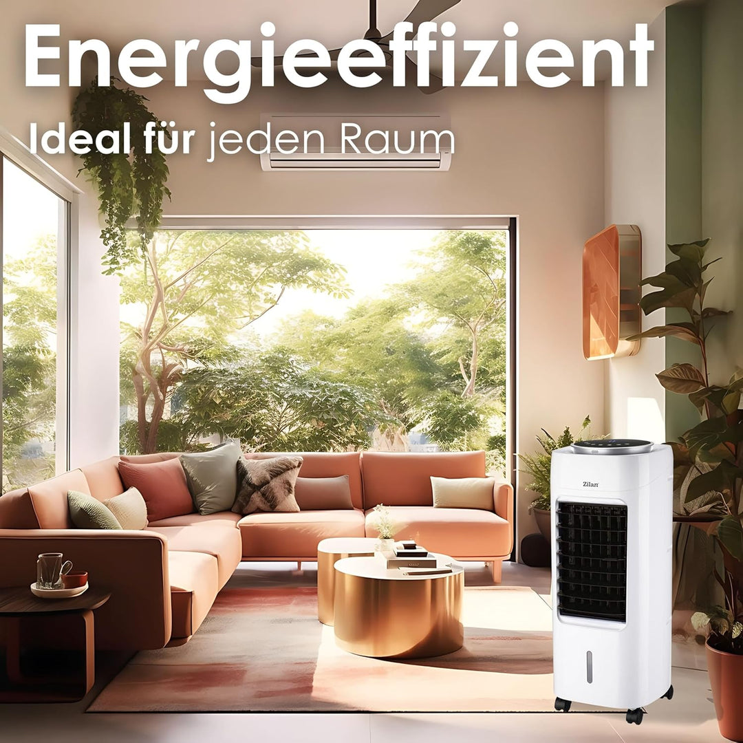 3in1 Standventilator mit Wasserkühlung sehr leise - Mobile Klimaanlage ohne Abluftschlauch -Verdunst