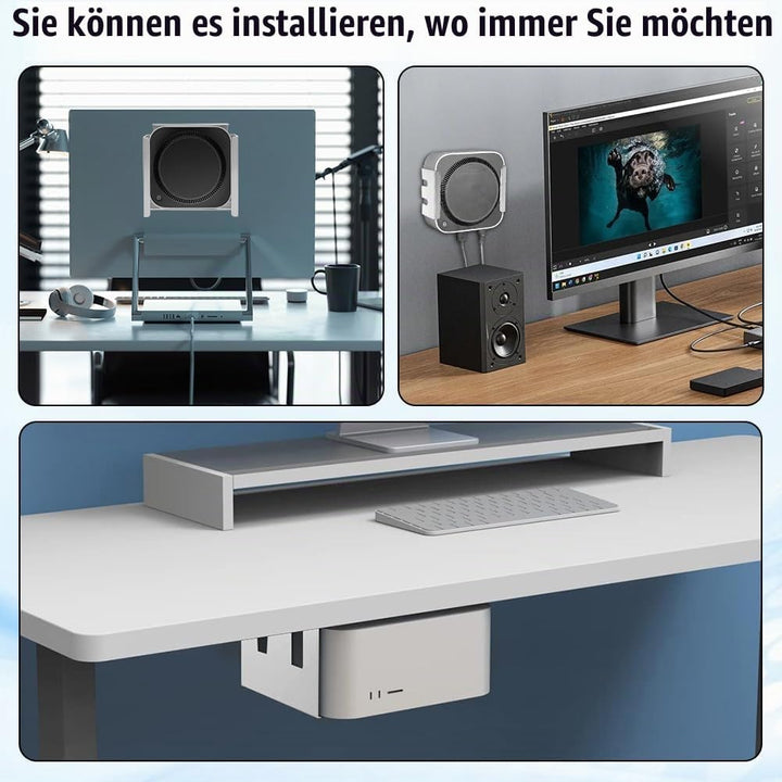 Untertischhalterung Halterung für Mac mini M4/M4 Pro, Platzsparend Kohlenstoffstahl Halterung Unter