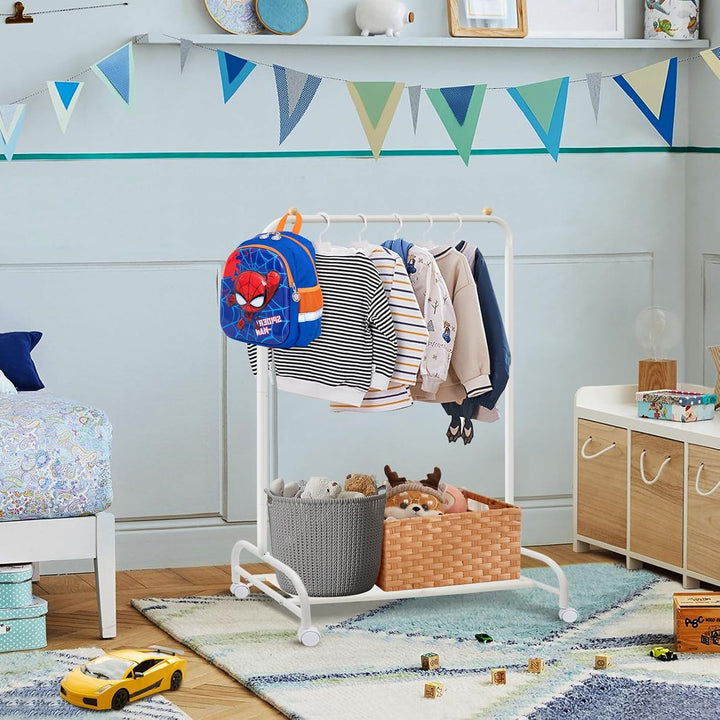 YGJT Kinder Kleiderständer, Garderobe mit Ablage & Kleiderstange für Kinderzimmer, Mädchenzimmer & S