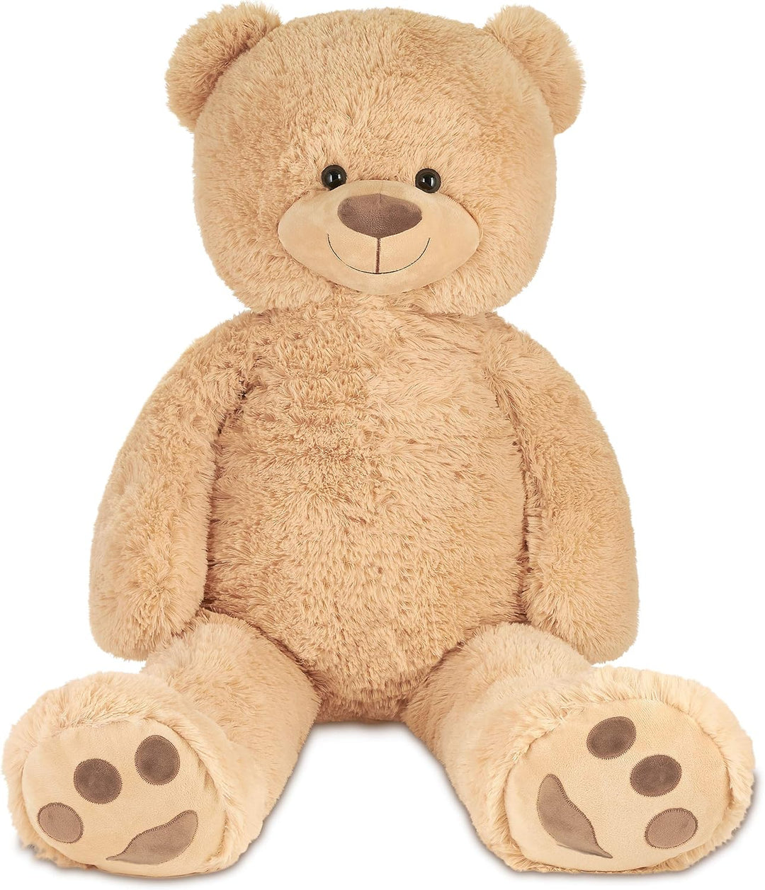 BRUBAKER XXL Teddybär 100 cm gross - Beige - Stofftier Plüschtier Kuscheltier, Beige