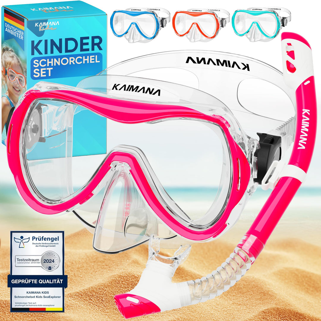 Das Neue KAIMANA® SeaExplorer Schnorchelset Kinder + Tragetasche, Taucherbrille mit Schnorchel, Tauc