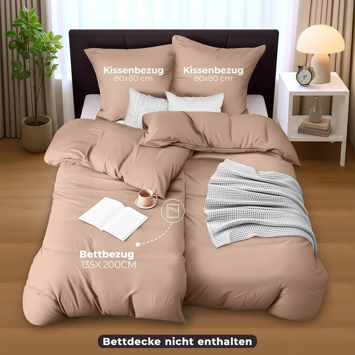 Utopia Bedding Bettwäsche 135x200 4teilig - Mikrofaser 2 Bettbezug 135x200 cm + 2 Kissenbezüge 80x80