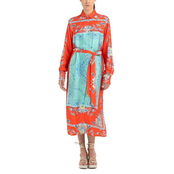 Replay Damen Kleid M 010 Red/Multicolor, M 010 Red/Multicolor