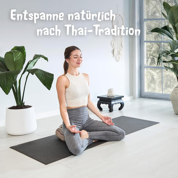 Livasia Meditationskissen Stern, Yogakissen mit Kapok, Pouf, Bodenkissen sternförmig Yoga Zen Medita