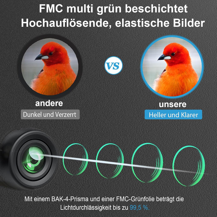 10x42 Fernglas Erwachsene Jagd Vogelbeobachtung: Timorn Ferngläser Wasserdicht mit Trageriemen, Tasc