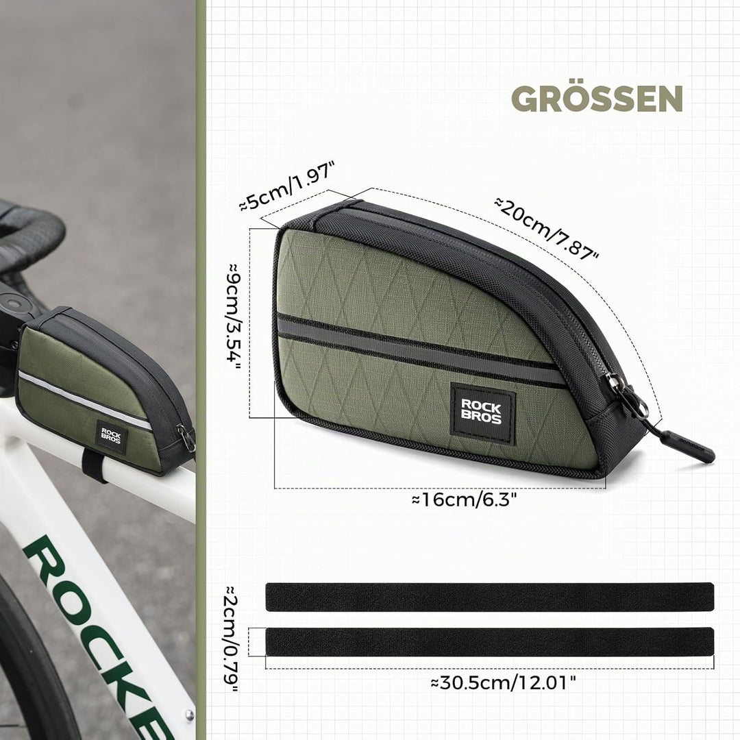 ROCKBROS Fahrrad Oberrohrtasche Rahmentasche Leicht für Klapprad Falträder, 0,8L Fahrrad Vorderrohr