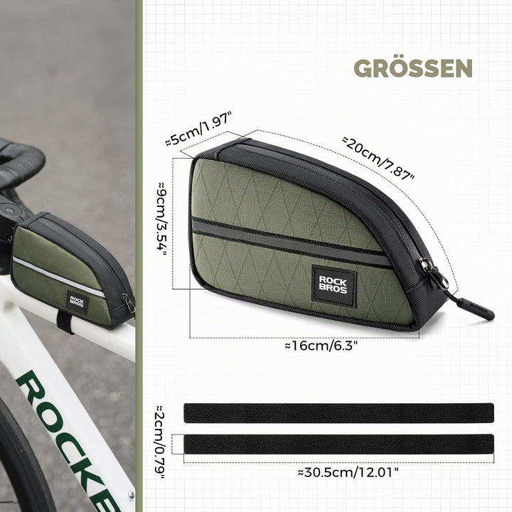 ROCKBROS Fahrrad Oberrohrtasche Rahmentasche Leicht für Klapprad Falträder, 0,8L Fahrrad Vorderrohr