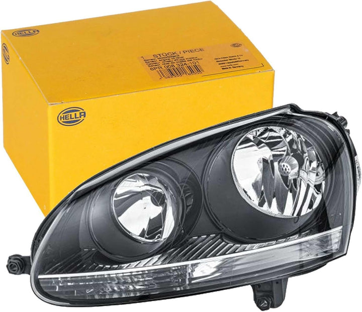 HELLA 1EG 247 007-611 FF/Halogen-Hauptscheinwerfer - links - für u.a. VW Golf V (1K1) Links Schwarz,