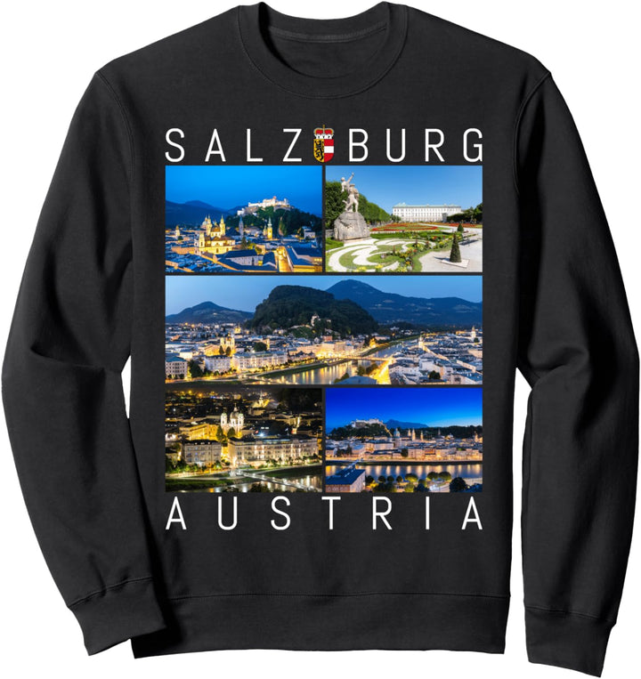 Salzburg bei Nacht Musikfestspiele Mozart Sehenswürdigkeiten Sweatshirt