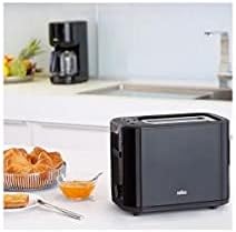 Braun HT 3010 BK Toaster | Doppelschlitz | Herausnehmbare Krümelschublade | Aufwärm- und Auftaufunkt