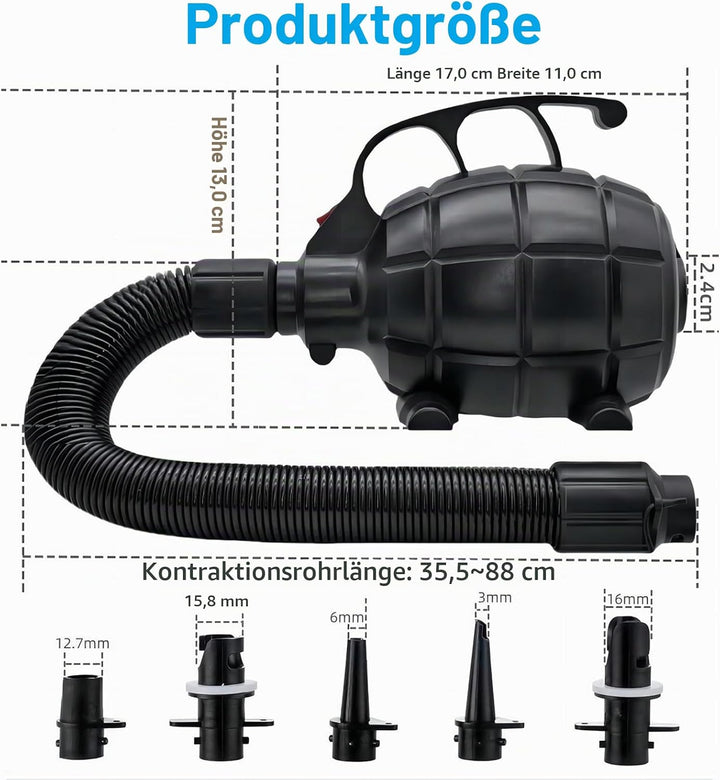 Elektrische Luftpumpe,Luftpumpe Luftmatratze Tragbare,Elektrische pumpe,600W Luftpumpe Elektrisch,fü