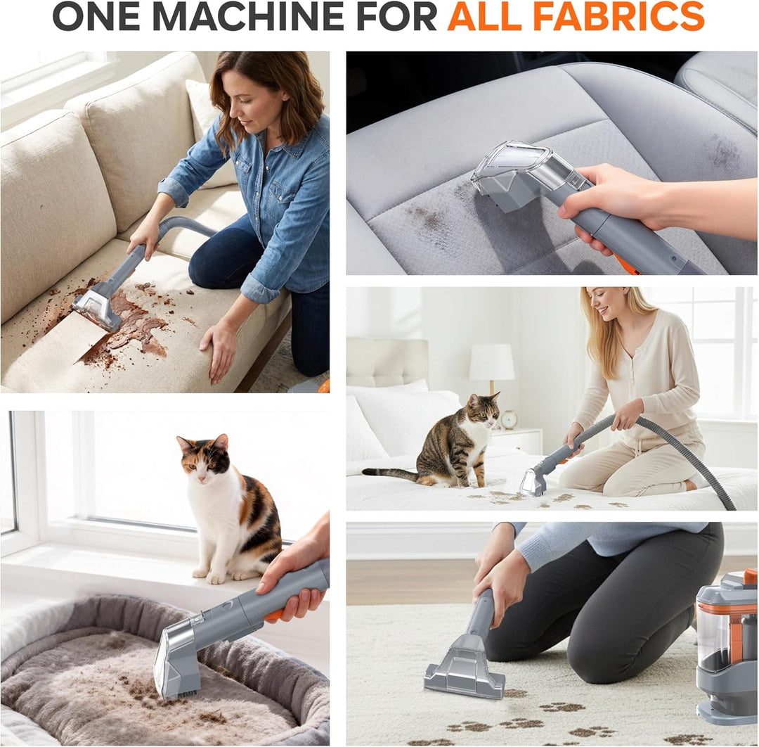 Polsterreiniger Gerät 450W 13kPa, Nasssauger Polsterreiniger für Sofa & Auto, Waschsauger Teppichrei