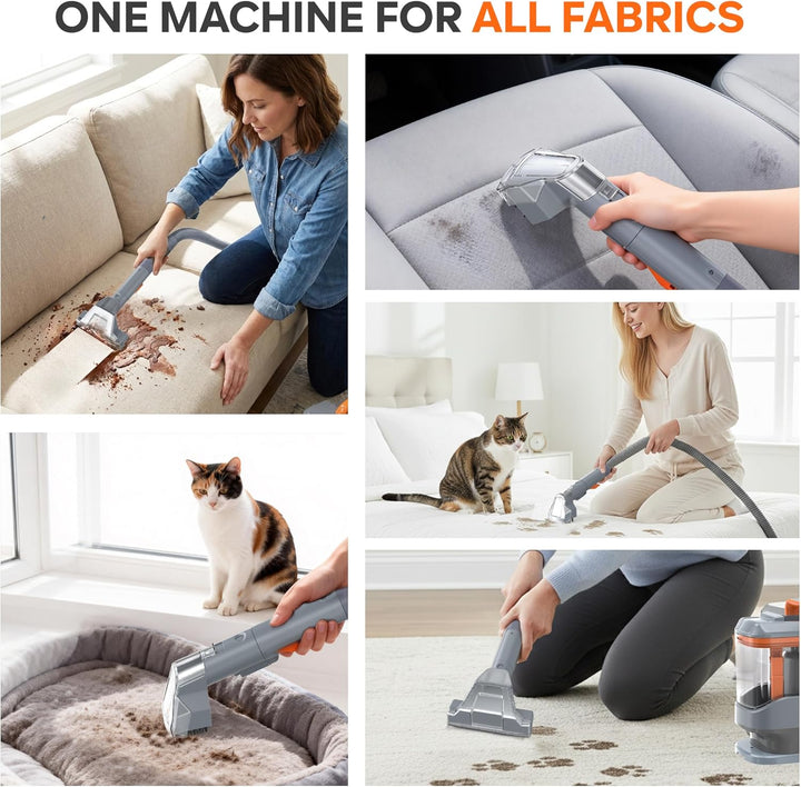 Polsterreiniger Gerät 450W 13kPa, Nasssauger Polsterreiniger für Sofa & Auto, Waschsauger Teppichrei
