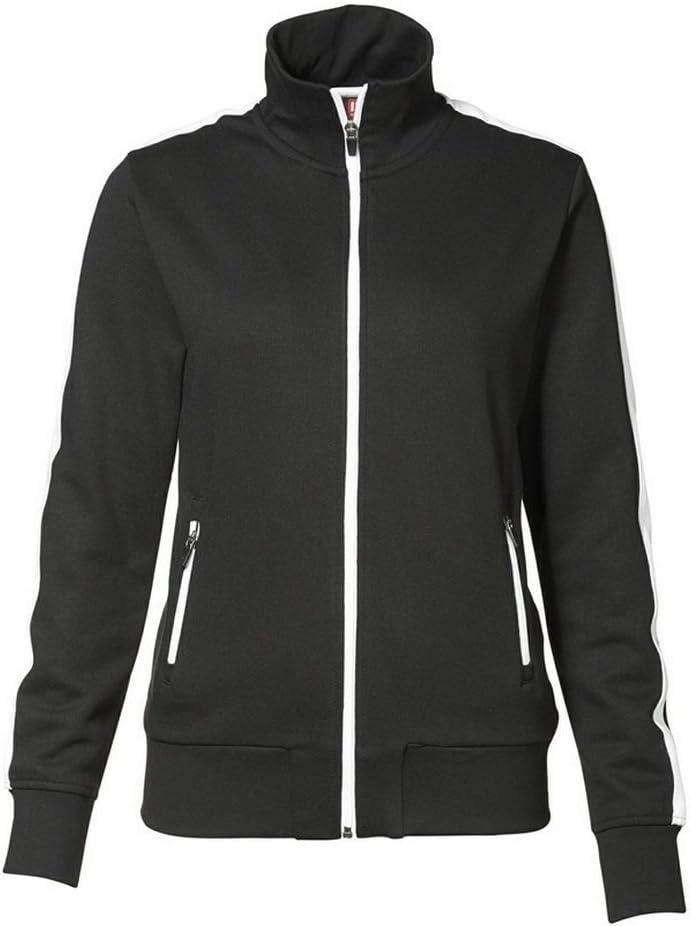 ID Damen Sweatjacke CARDIGAN m. Kontraststreifen (3XL, grau-meliert) Grau-Meliert
