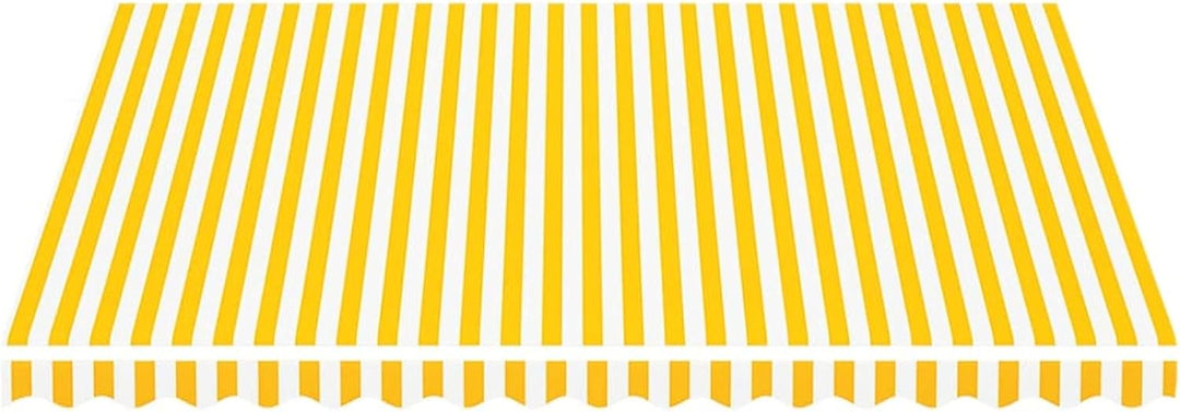 Goliraya Markisenbespannung Sonnenschutz Markisenstoff Markisentuch Markise Gelb und Weiss 4x3,5 m O