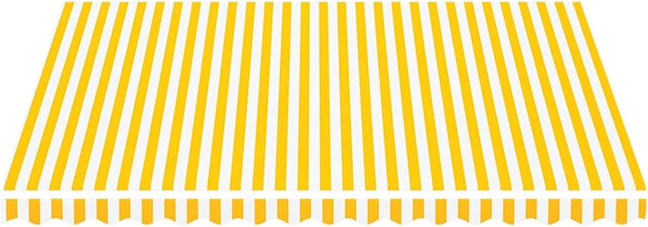Goliraya Markisenbespannung Sonnenschutz Markisenstoff Markisentuch Markise Gelb und Weiss 4x3,5 m O