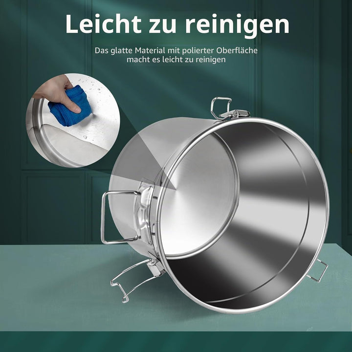 KEESUNG Edelstahl-Getreidebehälter, Luftdichter Kanister Kücheneimer Getreidebehälter Mehlbehälter E