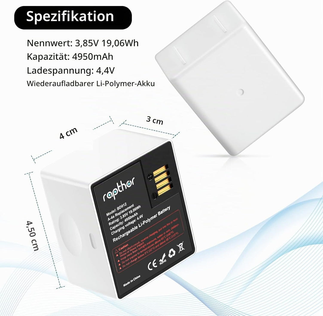 Rapthor Upgraded Ersatzbatterien Kompatibel mit Arlo Pro 4/Pro 3/Ultra/Ultra 2 drahtlosen Sicherheit