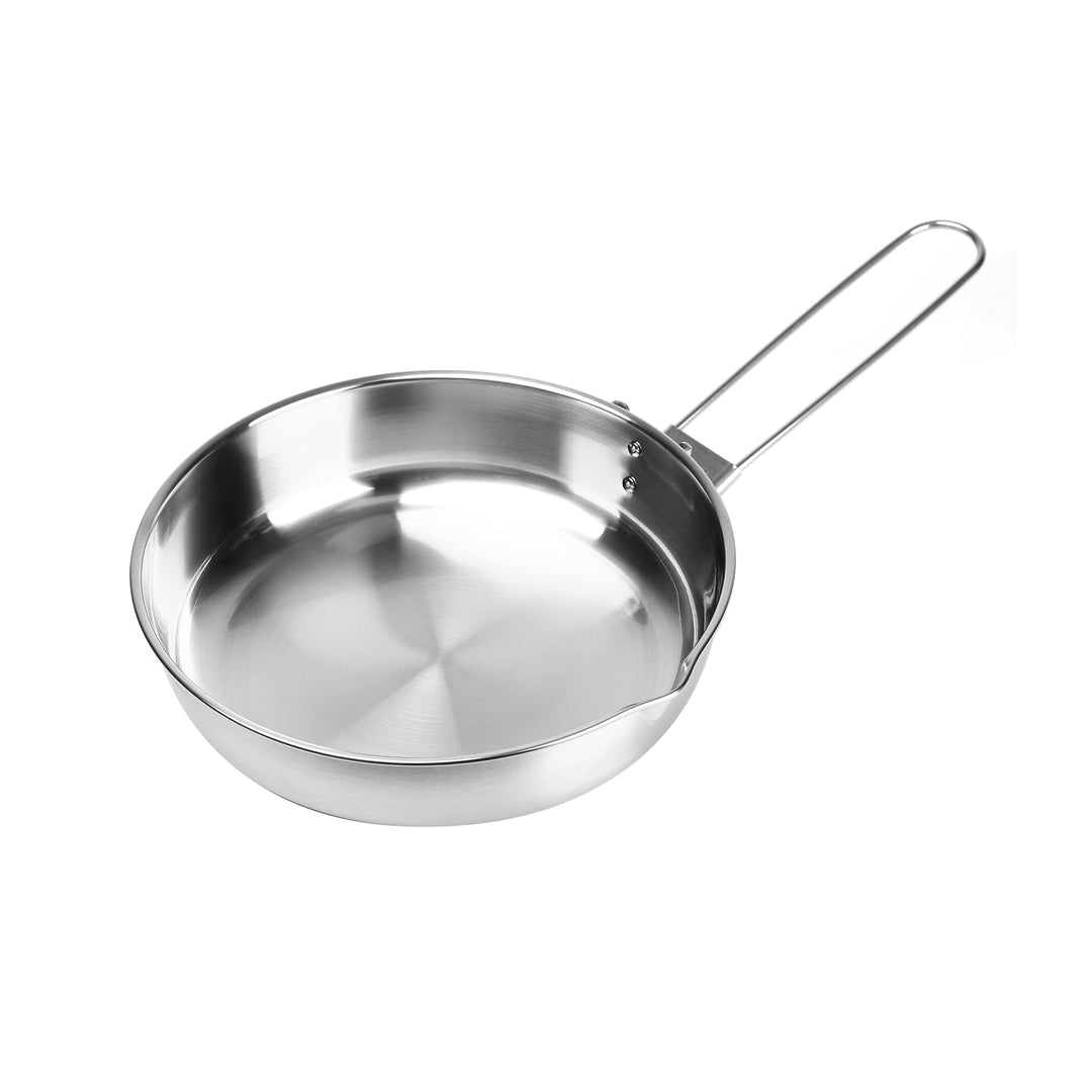 Fire-Maple Edelstahl Camping-Bratpfanne 1,4L Tragbares Kochgeschirr für Steak und Ei Omelettenpfanne